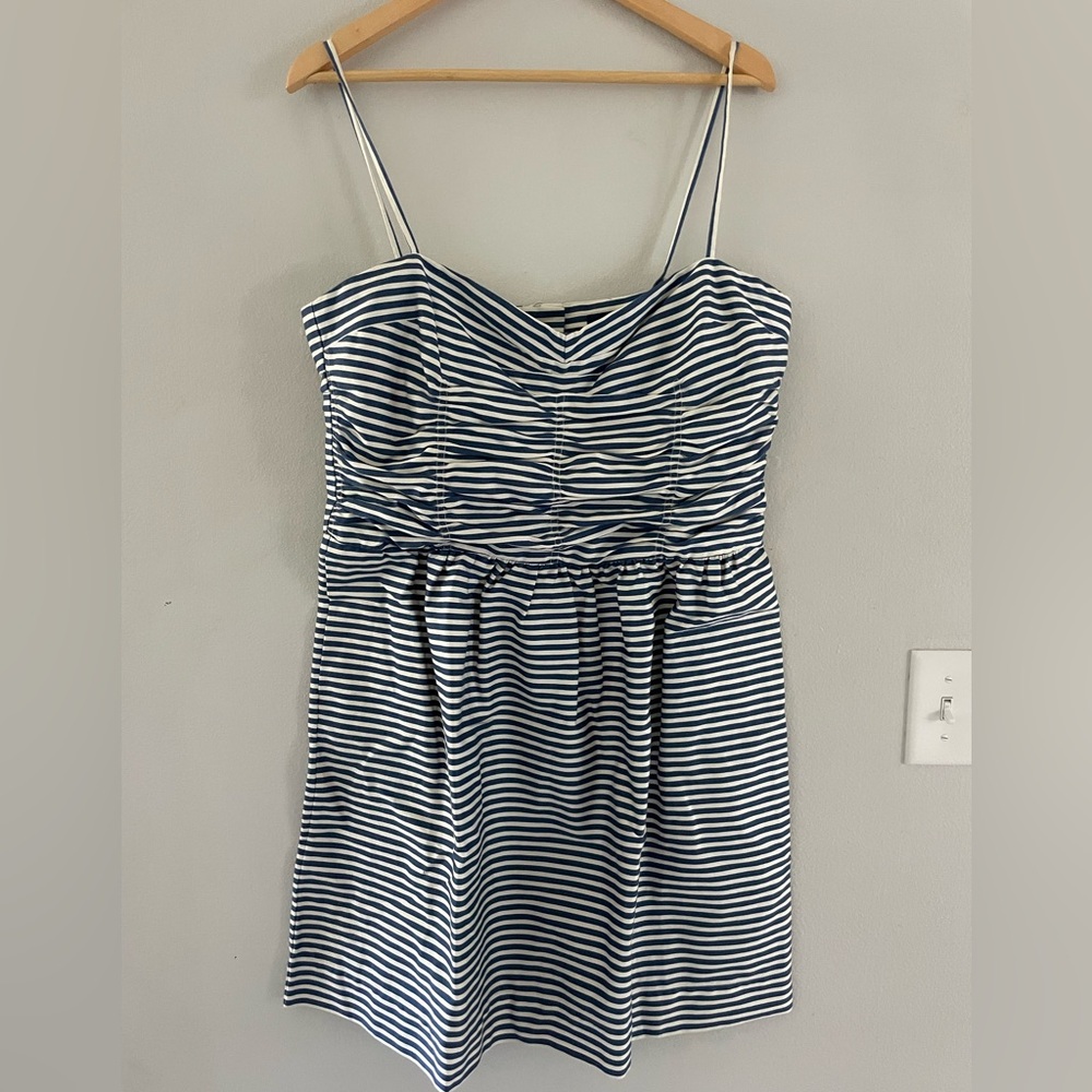 Polo Ralph Lauren Blue and White Striped Mini Dress